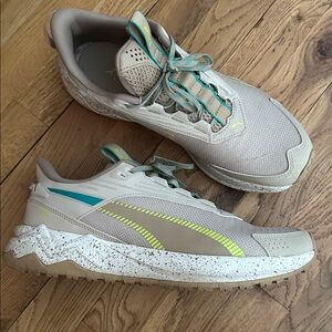 Puma Extend Lite Athletic Running Shoes Beige/Neon 379538-10 Men's Size 11